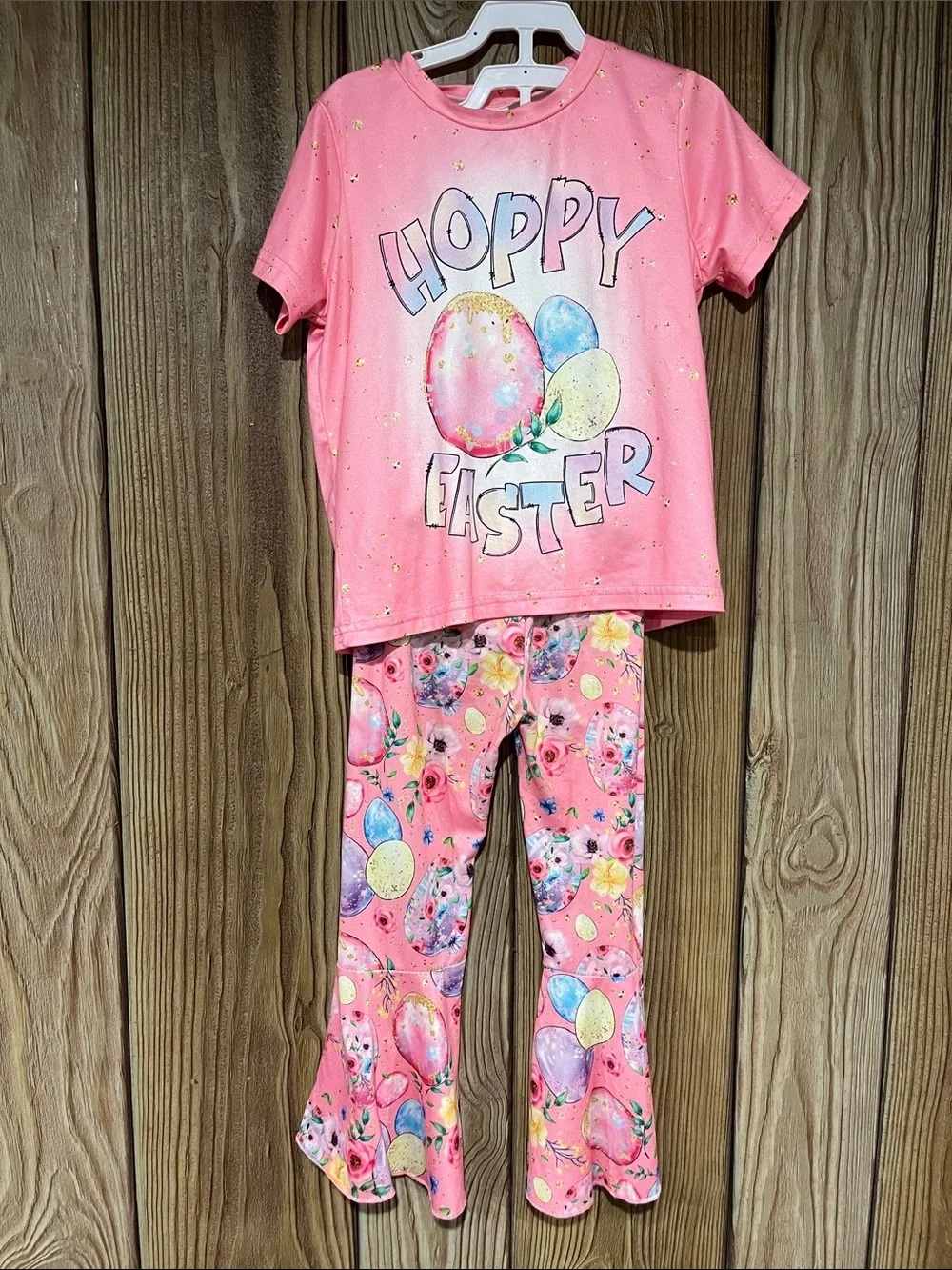 Kids Hoppy Easter flare pants set